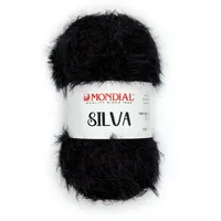 Lana mondial silva  microfibra pelo largo  Negro