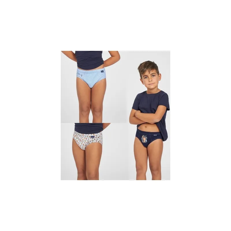 Slips de niño estampado Pack de 3 6/8