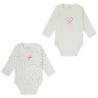 Bodys Bebé manga larga abierto Yatsi. Pack de 2. 6 m Blanco/Rosa