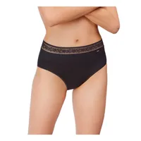 Braga midi algodón cintura encaje L Negro