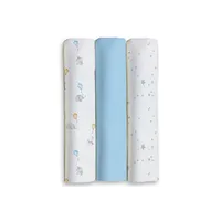 Pack de 3 gasas 80x80 elefantes y estrellas Rosa