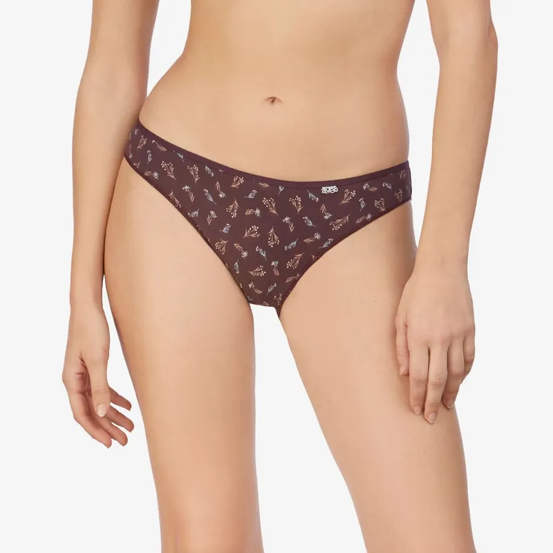 Braguita bikini de algodón con estampado floral L Arándano