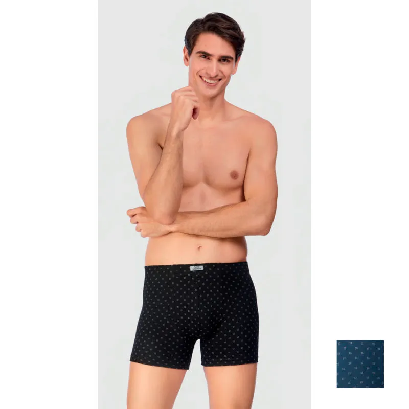 Boxer de algodón estampado L Negro