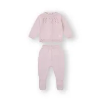 Conjunto lana bebé 0 m Rosa Palo