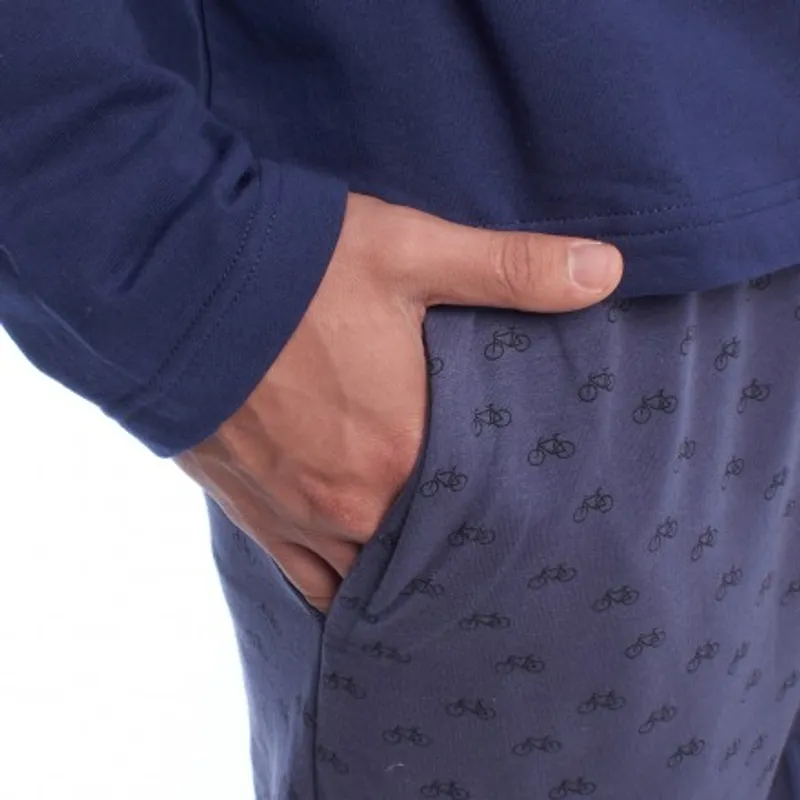 Pijama de caballero afelpado con bolsillos, "bicycle" KL XL