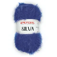 Lana mondial silva  microfibra pelo largo  Azul