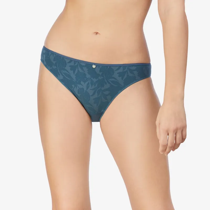 Braguita bikini efecto brocado M Petróleo