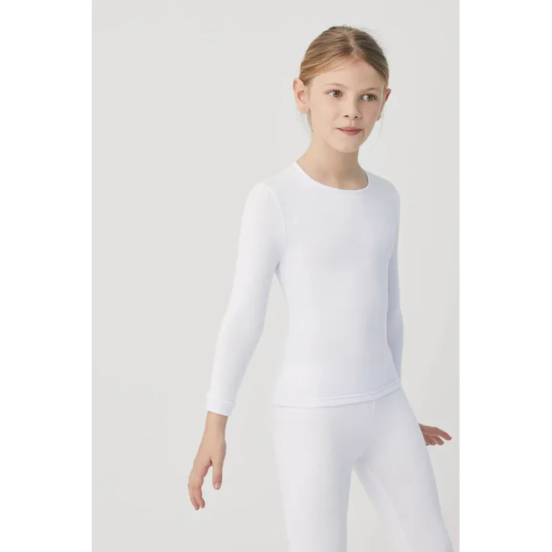 Camiseta térmica infantil manga larga Unisex 8 Blanco