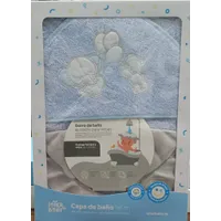 Capa de baño Interbaby Elefante y Oso Celeste-blanco