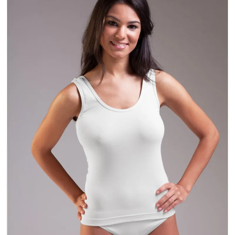 Camiseta tirante ancho mujer L Nude