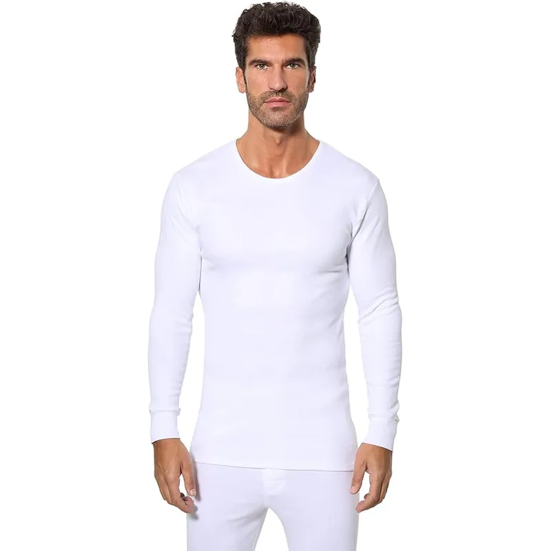 Camiseta interior térmica manga larga hombre fibra de invierno 3XL Azul
