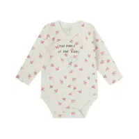 Bodys Bebe Cruzado Manga Larga Yatsi. Pack de 2 3 m Blanco/Rosa