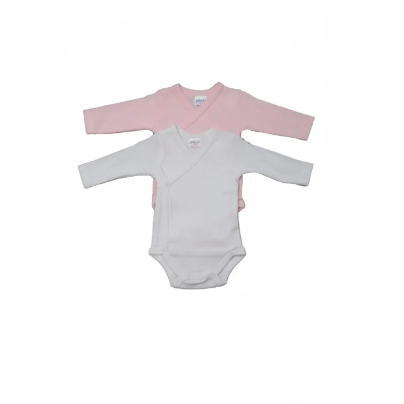 Bodys Bebe manga larga cruzado. Yatsi. Pack de 2 1 m Blanco/Celeste
