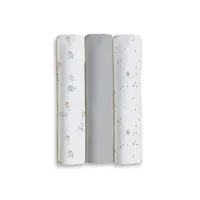 Pack de 3 gasas 80x80 elefantes y estrellas Rosa