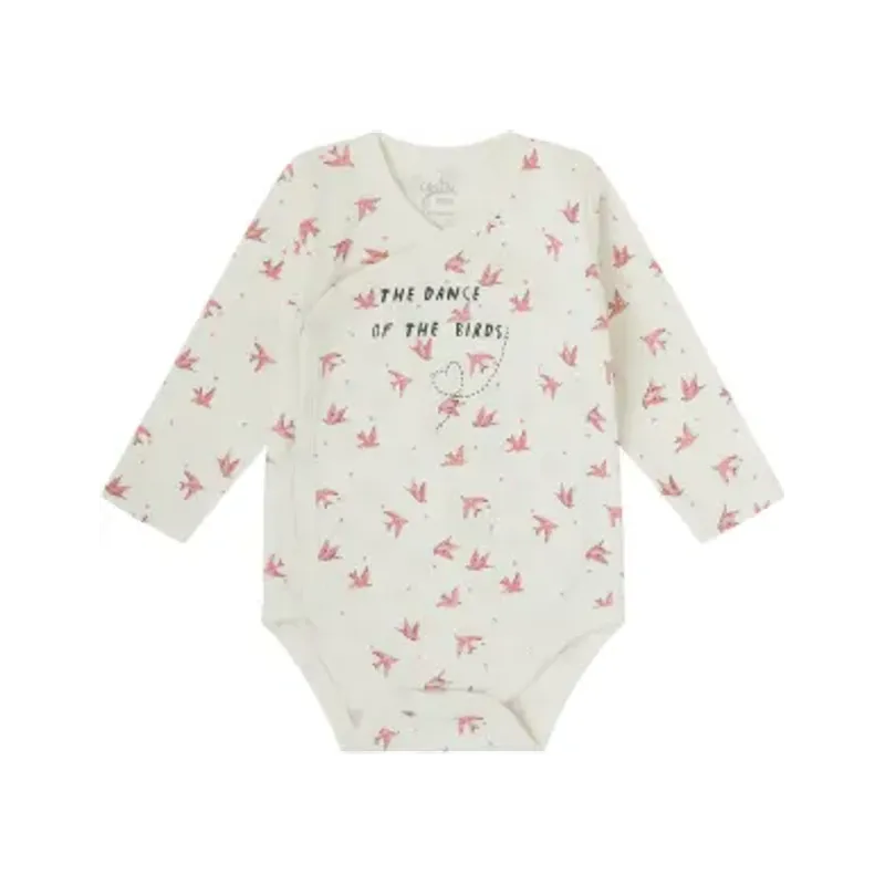 Bodys Bebe Cruzado Manga Larga Yatsi. Pack de 2 1 m Blanco/Rosa
