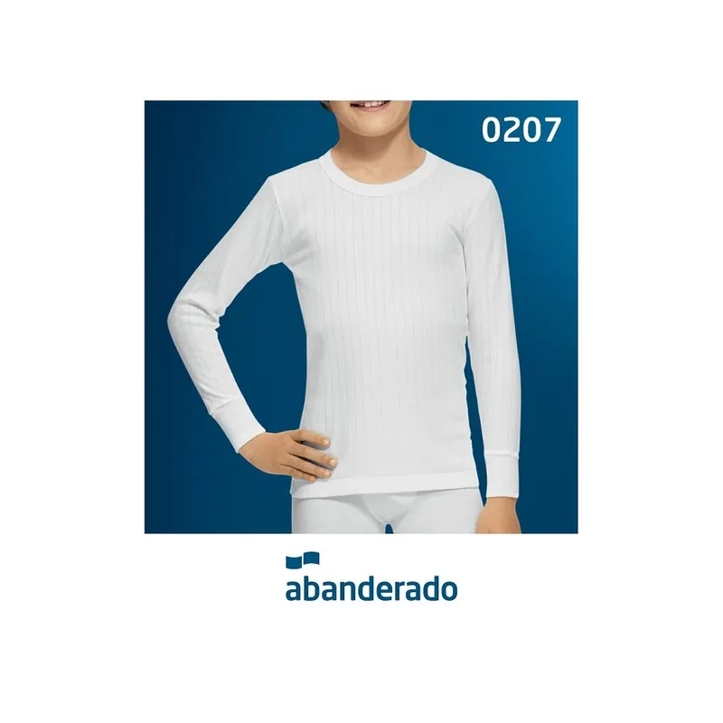 camiseta niño termal canale manga larga algodon  16 Blanco