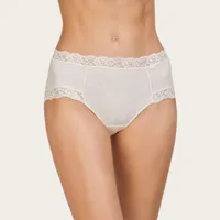 Braga hipster de microfibra con jacquard floral y blonda. AVET M Pétalo