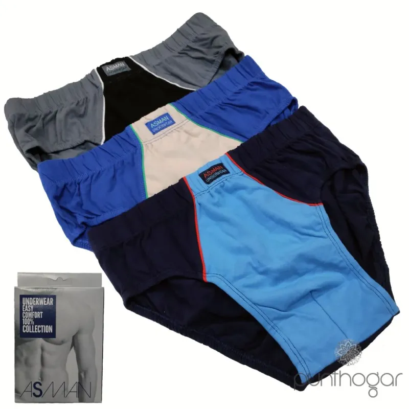 Pack 3 slips hombre deportivos ASMAN M