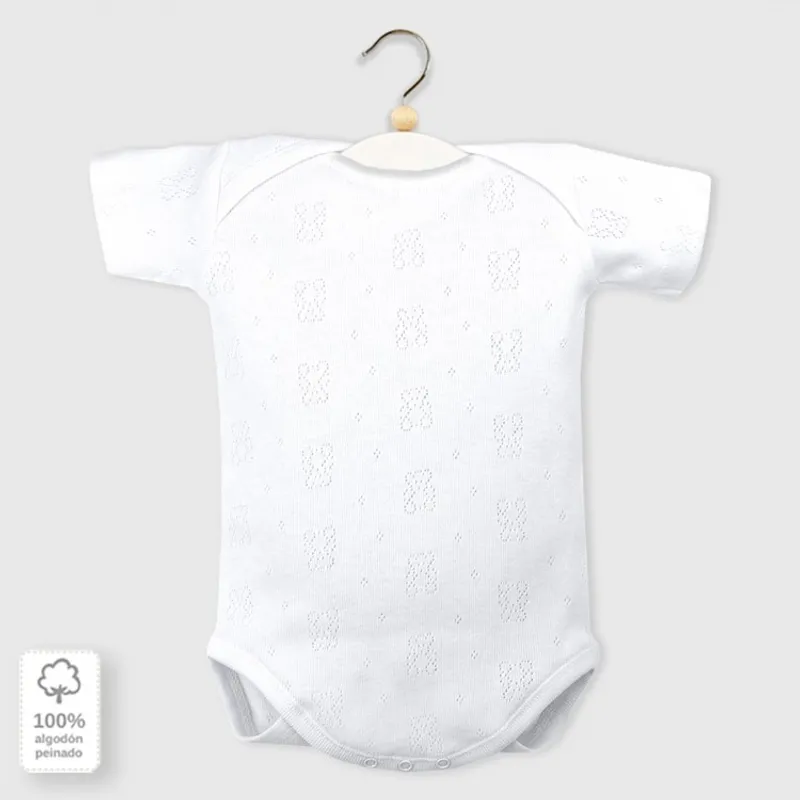 Body calado y cuello americano Calamaro 18 m Blanco