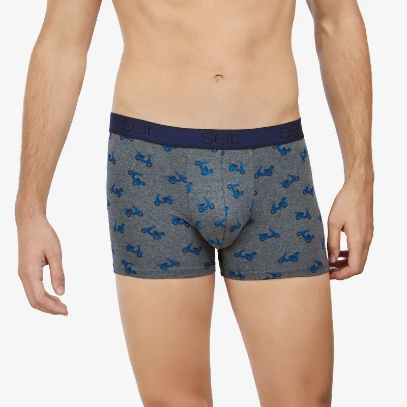 Boxer de algodón estampado E Gris