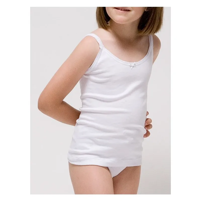 Camiseta interior tirantes niña 4 Blanco