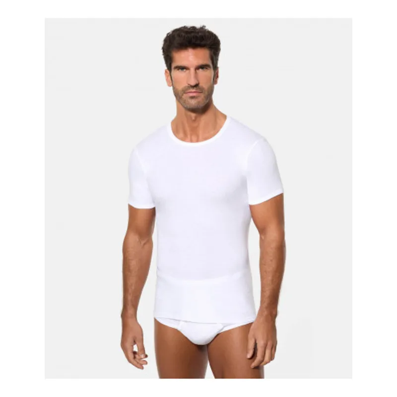 Camiseta interior m/c hombre algodón 100%. Pack de 2 2XL Blanco