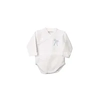 Body bebé Ceremonia Lazo manga larga Calamaro 3 m Blanco/Celeste