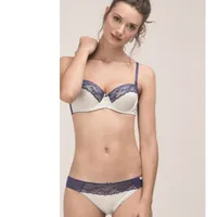 Conjunto Braguita y Sujetador Gisela 90 Gris/Azul Copa B