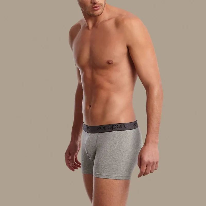 Boxer algodón con cintura elástica Set Sport E Gris