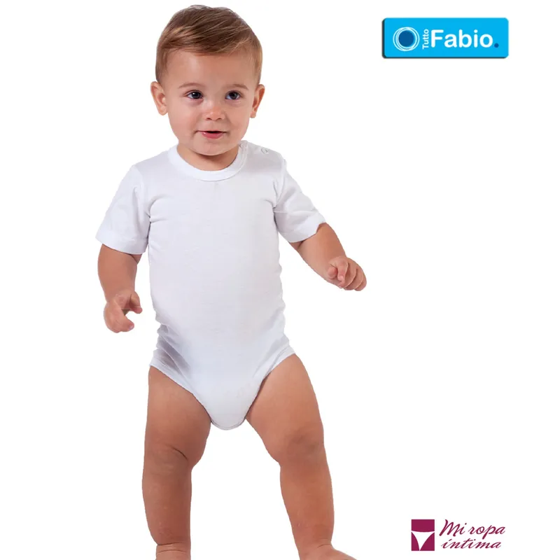 Body Bebé manga corta Fabio y Lara 3 m Blanco