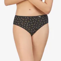 Braguita midi de algodón con estampado floral M Negro