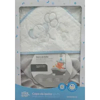 Capa de baño Interbaby Elefante y Oso Blanco/Celeste