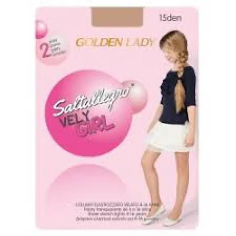 Panty niña 15 DEN Golden Lady. Pack de 2 pares 8/12 Melón
