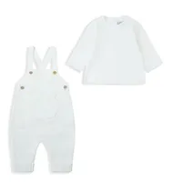 Conjunto peto largo tricot, yatsi Marfil 6m