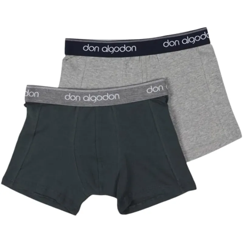Pack de 2 Calzoncillos bóxer de niño Don Algodón 10/12 Gris/Marino