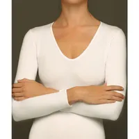 Camiseta manga larga algodón escote redondo L Blanco