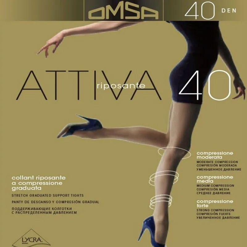 Panty relajante ATTIVA 40 de Omsa XL Negro