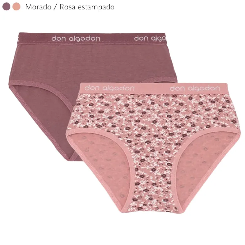 Pack de 2 Braguitas niña Don Algodón 14/16 Morado