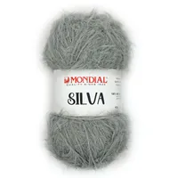 Lana mondial silva  microfibra pelo largo  Gris