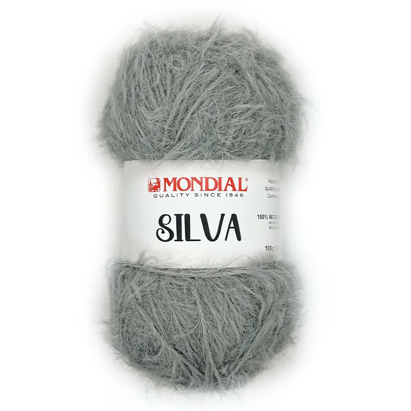Lana mondial silva  microfibra pelo largo  Gris