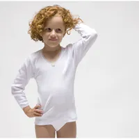Camiseta TERMAL niña detalle flor 2 Blanco