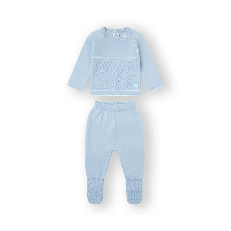 Conjunto punto bebé 0 m Azul