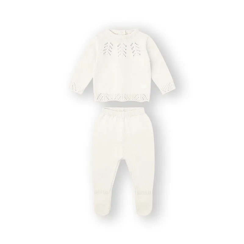 Conjunto lana bebé 0 m Marfil