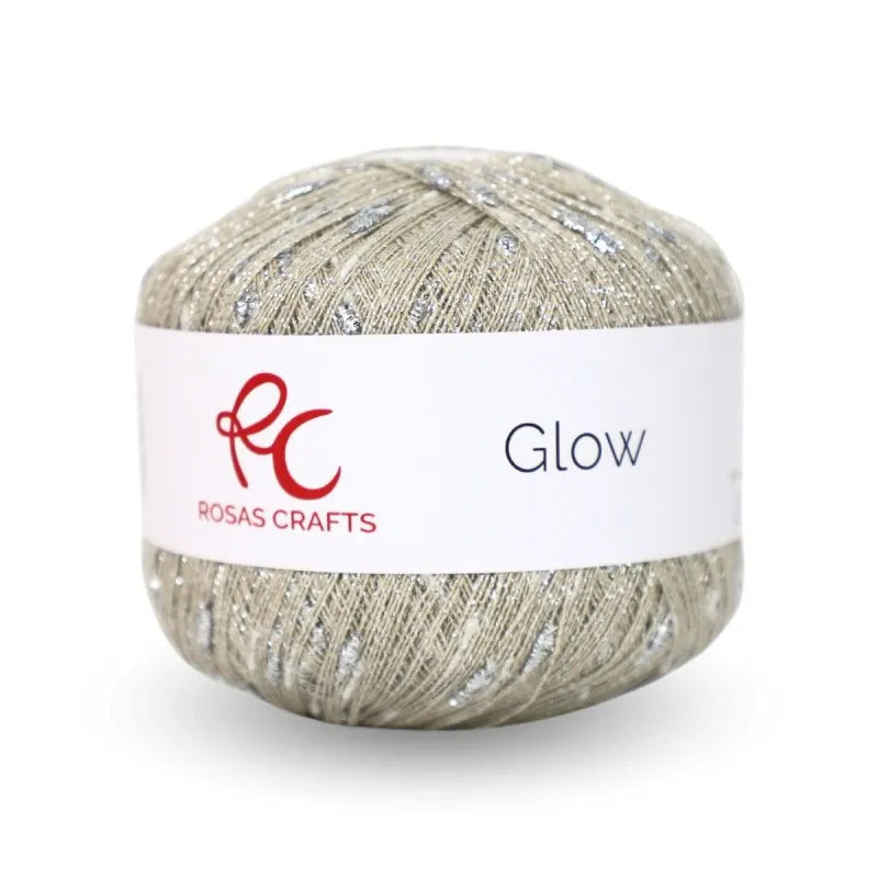 Hilo de lurex. Mod. Glow. Rosas Crafts 102