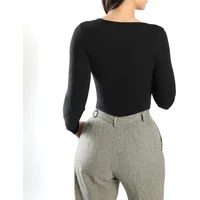 Camiseta manga larga y cuello redondo Mujer Cotonella L Negro