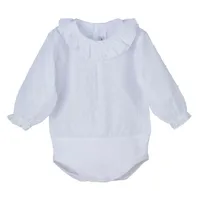 Body camisa Plumeti marga larga Calamaro 24 m Blanco