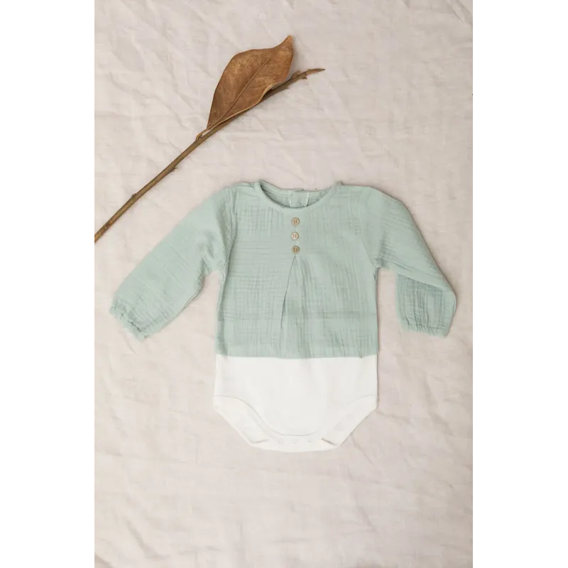 Body camisa bebé Calamaro PUCK 6 m Verde