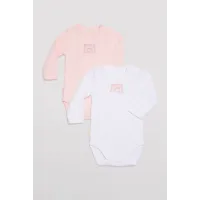Bodys bebé manga larga rosa y blanco. Pack de 2. Ysabel Mora. 9 m Blanco/Rosa